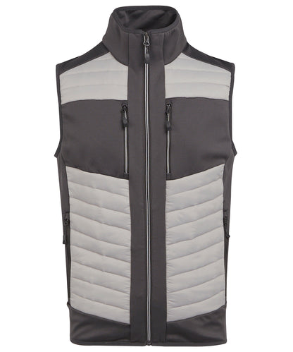 Tryck din logga på Termovästar från Regatta Professional - Anpassa E-Volve unisex termisk hybrid bodywarmer i färgen Mellangrå för företag, föreningar och privatpersoner