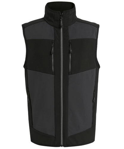 Tryck din logga på Termovästar från Regatta Professional - Anpassa E-Volve unisex 2-lagers softshell-värmare för hela kroppen i färgen Mörkgrå för företag, föreningar och privatpersoner