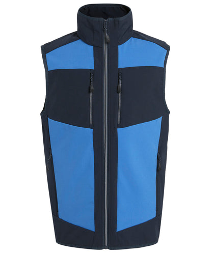 Tryck din logga på Termovästar från Regatta Professional - Anpassa E-Volve unisex 2-lagers softshell-värmare för hela kroppen i färgen Mellanblå för företag, föreningar och privatpersoner