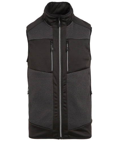 Tryck din logga på Termovästar från Regatta Professional - Anpassa E-Volve unisex bodywarmer med stickad effekt och stretch i färgen Mörkgrå för företag, föreningar och privatpersoner