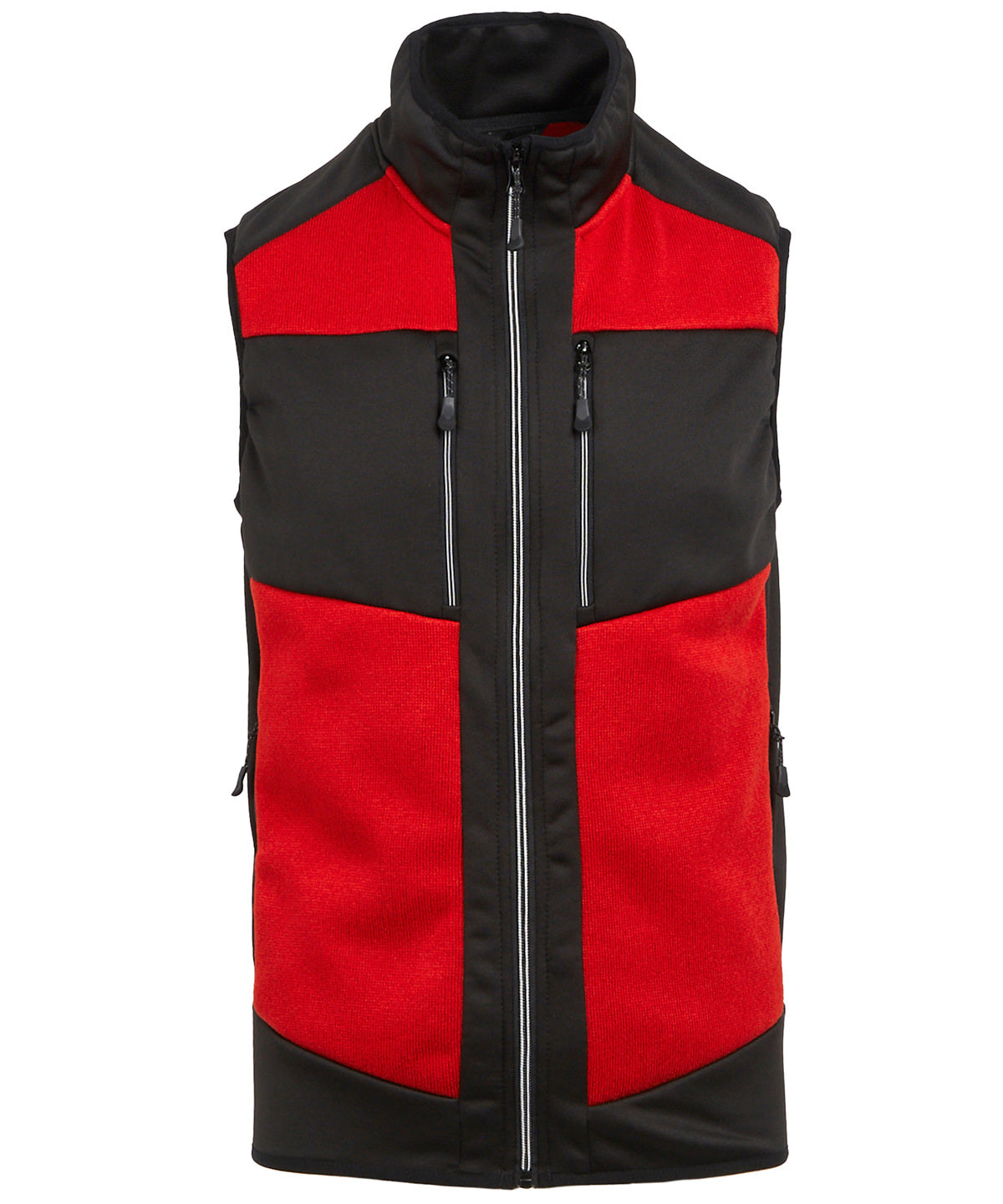 Tryck din logga på Termovästar från Regatta Professional - Anpassa E-Volve unisex bodywarmer med stickad effekt och stretch i färgen Ljusröd för företag, föreningar och privatpersoner