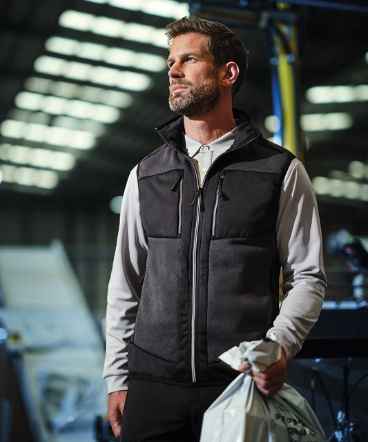 Tryck din logga på Termovästar från Regatta Professional - Anpassa E-Volve unisex bodywarmer med stickad effekt och stretch i färgen för företag, föreningar och privatpersoner