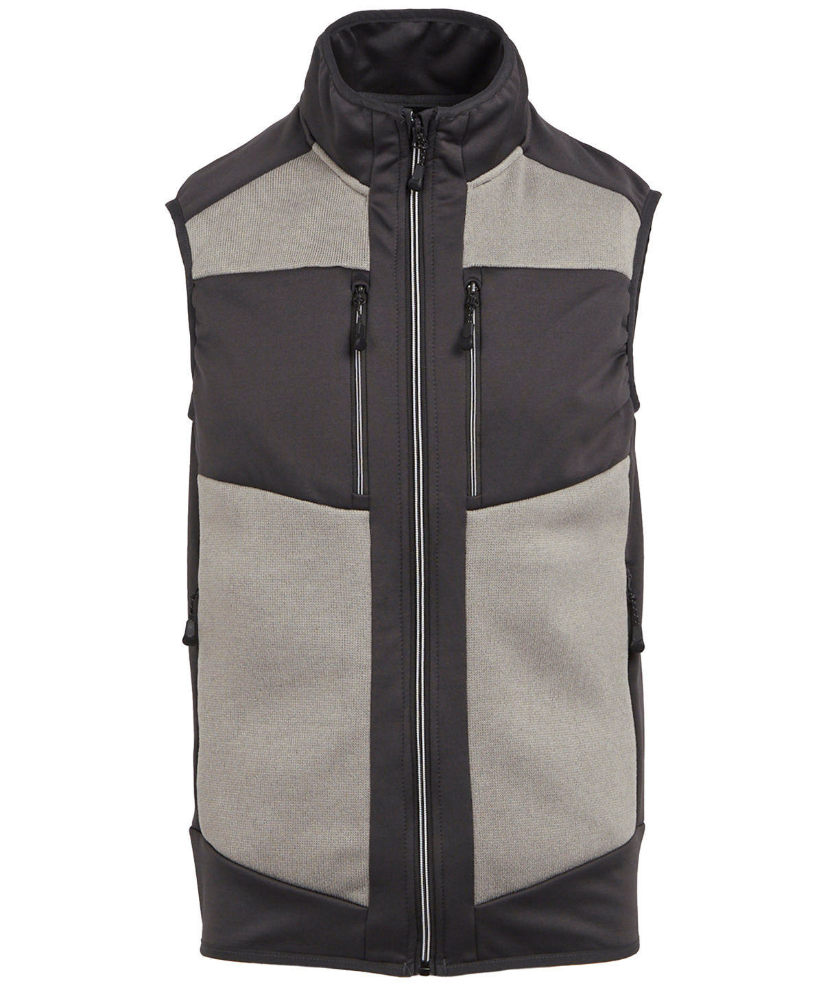 Tryck din logga på Termovästar från Regatta Professional - Anpassa E-Volve unisex bodywarmer med stickad effekt och stretch i färgen Mellangrå för företag, föreningar och privatpersoner