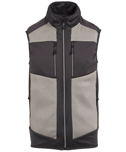Tryck din logga på Termovästar från Regatta Professional - Anpassa E-Volve unisex bodywarmer med stickad effekt och stretch i färgen Mellangrå för företag, föreningar och privatpersoner