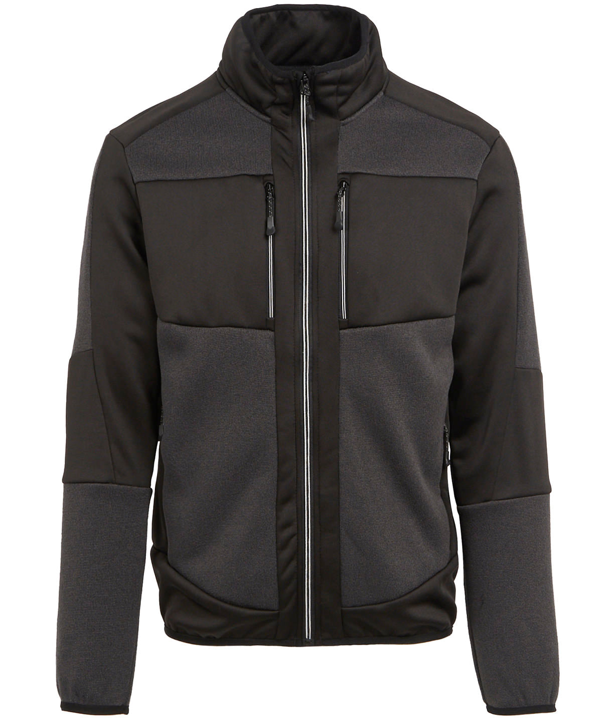 Tryck din logga på Fleece från Regatta Professional - Anpassa E-Volve unisex mellanlager med stickad effekt och stretch i färgen Mörkgrå för företag, föreningar och privatpersoner