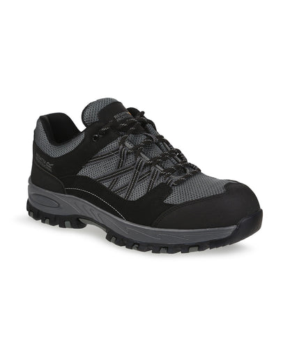Tryck din logga på Träningsskor från Regatta Safety Footwear - Anpassa SB säkerhetsskor i sandsten i färgen Mörkgrå för företag, föreningar och privatpersoner