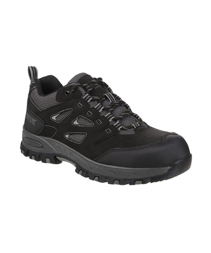 Tryck din logga på Träningsskor från Regatta Safety Footwear - Anpassa Mudstone S1P säkerhetsskor i färgen Svart för företag, föreningar och privatpersoner
