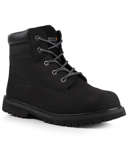 Tryck din logga på Stövlar från Regatta Safety Footwear - Anpassa Expert S1P skyddsstövlar för honung i färgen Svart för företag, föreningar och privatpersoner