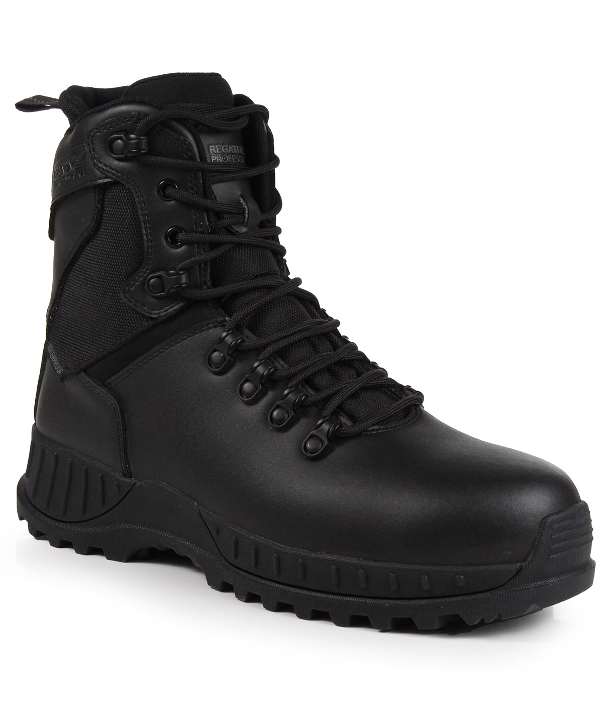 Tryck din logga på Stövlar från Regatta Safety Footwear - Anpassa Basestone S3 vattentäta säkerhetsstövlar i färgen Svart för företag, föreningar och privatpersoner