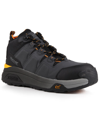 Tryck din logga på Stövlar från Regatta Safety Footwear - Anpassa Hyperfort S1P X-over metallfria säkerhetsvandrare i färgen Mörkbrun för företag, föreningar och privatpersoner