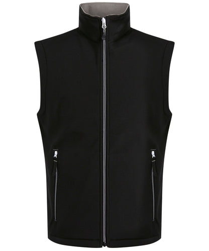 Tryck din logga på Termovästar från Regatta Professional - Anpassa Ascender 2-lagers softshell-värmare för hela kroppen i färgen Svart för företag, föreningar och privatpersoner