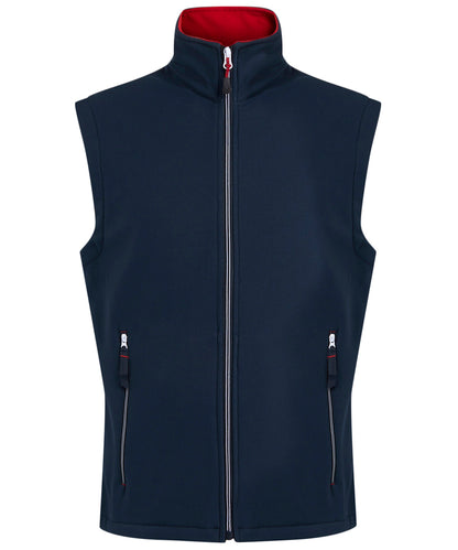 Tryck din logga på Termovästar från Regatta Professional - Anpassa Ascender 2-lagers softshell-värmare för hela kroppen i färgen Marinblå för företag, föreningar och privatpersoner