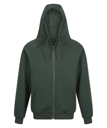 Tryck din logga på Hoodies från Regatta Professional - Anpassa Pro huvtröja med dragkedja i färgen Mörkgrön för företag, föreningar och privatpersoner