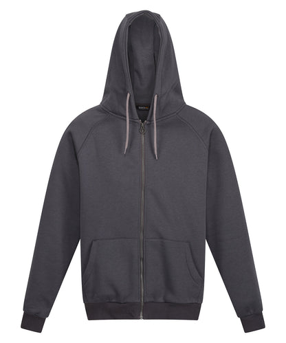 Tryck din logga på Hoodies från Regatta Professional - Anpassa Pro huvtröja med dragkedja i färgen Mörkgrå för företag, föreningar och privatpersoner