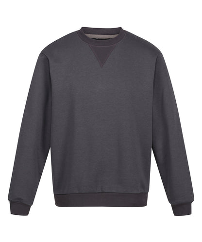 Tryck din logga på Sweatshirts från Regatta Professional - Anpassa Pro sweatshirt med rund hals i färgen Mörkgrå för företag, föreningar och privatpersoner
