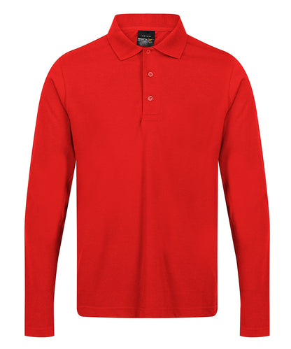 Tryck din logga på Piké från Regatta Professional - Anpassa Pro 65/35 Long Sleeve Polo - Herr i färgen Ljusröd för företag, föreningar och privatpersoner