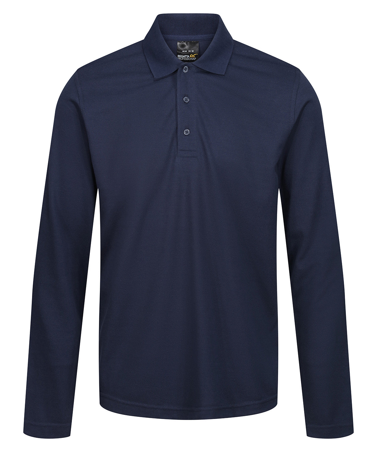 Tryck din logga på Piké från Regatta Professional - Anpassa Pro 65/35 Long Sleeve Polo - Herr i färgen Marinblå för företag, föreningar och privatpersoner