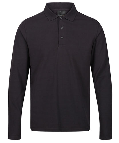 Tryck din logga på Piké från Regatta Professional - Anpassa Pro 65/35 Long Sleeve Polo - Herr i färgen Mörkgrå för företag, föreningar och privatpersoner