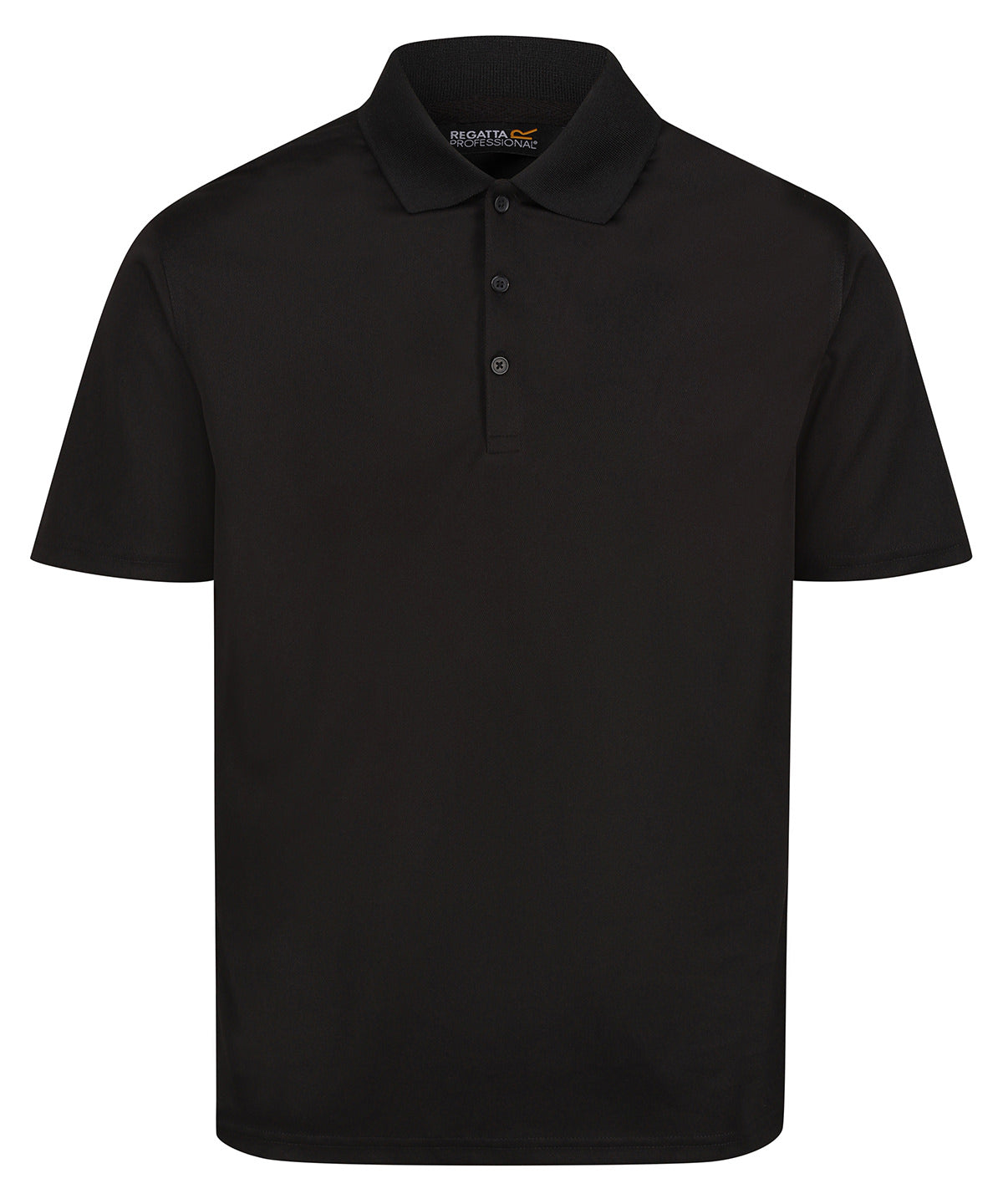 Tryck din logga på Piké från Regatta Professional - Anpassa Pro Wicking Polo - Herr i färgen Svart för företag, föreningar och privatpersoner