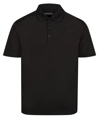 Tryck din logga på Piké från Regatta Professional - Anpassa Pro Wicking Polo - Herr i färgen Svart för företag, föreningar och privatpersoner