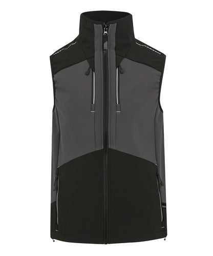 Tryck din logga på Termovästar från Regatta Professional - Anpassa 4-tex stretch 3-lagers softshell-värmare för hela kroppen i färgen Mörkgrå för företag, föreningar och privatpersoner