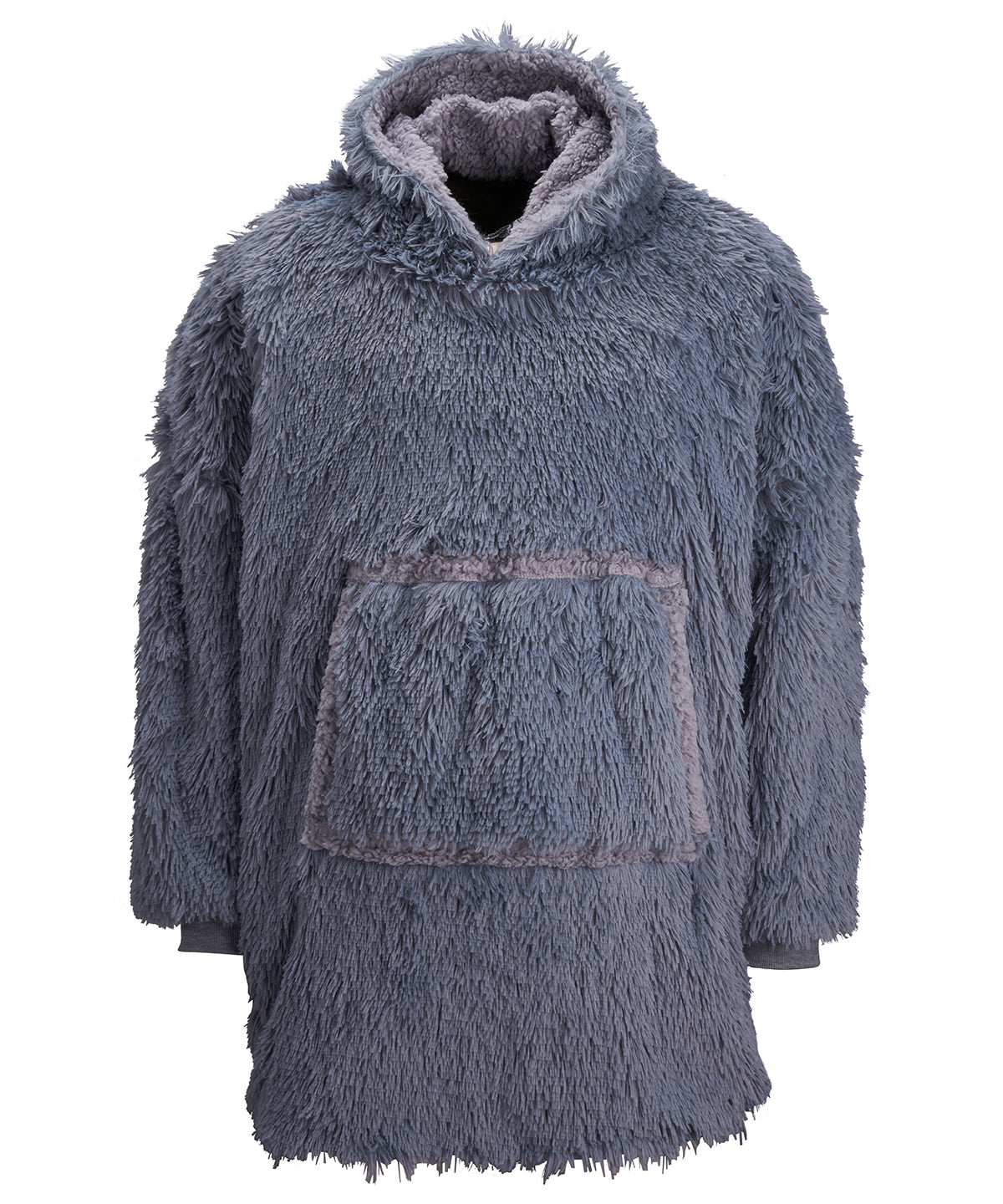 Tryck din logga på Hoodies från Ribbon - Anpassa The Ribbon överdimensionerad mysig vändbar shaggy sherpa huvtröja i färgen Mörkgrå One Size för företag, föreningar och privatpersoner
