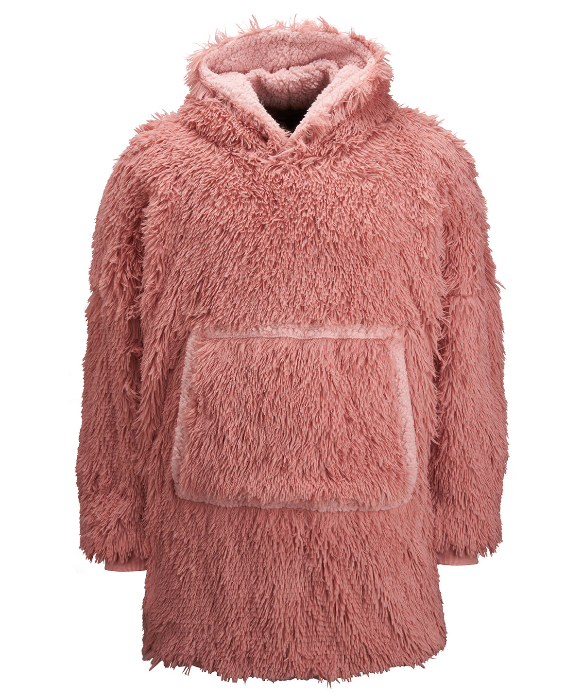 Tryck din logga på Hoodies från Ribbon - Anpassa The Ribbon överdimensionerad mysig vändbar shaggy sherpa huvtröja i färgen Mörkrosa One Size för företag, föreningar och privatpersoner