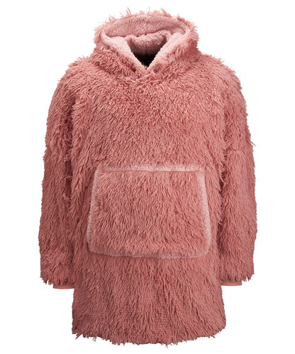 Tryck din logga på Hoodies från Ribbon - Anpassa The Ribbon överdimensionerad mysig vändbar shaggy sherpa huvtröja i färgen Mörkrosa One Size för företag, föreningar och privatpersoner