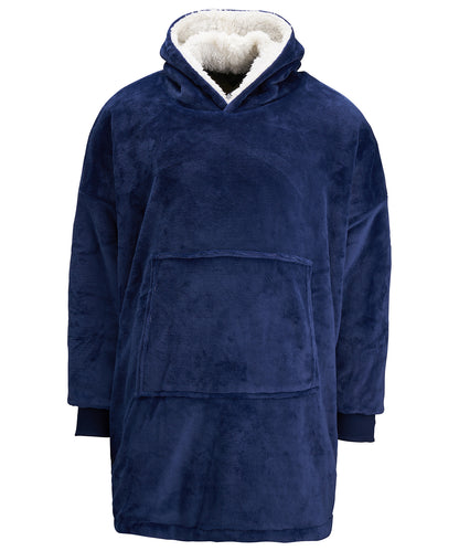 Tryck din logga på Hoodies från Ribbon - Anpassa The Ribbon överdimensionerad mysig vändbar sherpahuvtröja i färgen Marinblå One Size för företag, föreningar och privatpersoner
