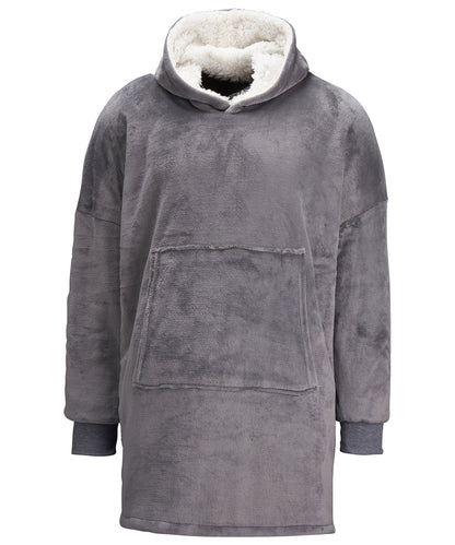 Tryck din logga på Hoodies från Ribbon - Anpassa The Ribbon överdimensionerad mysig vändbar sherpahuvtröja i färgen Mörkgrå One Size för företag, föreningar och privatpersoner