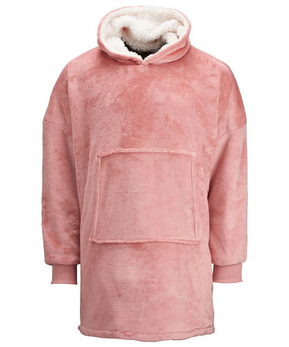 Tryck din logga på Hoodies från Ribbon - Anpassa The Ribbon överdimensionerad mysig vändbar sherpahuvtröja i färgen Mörkrosa One Size för företag, föreningar och privatpersoner
