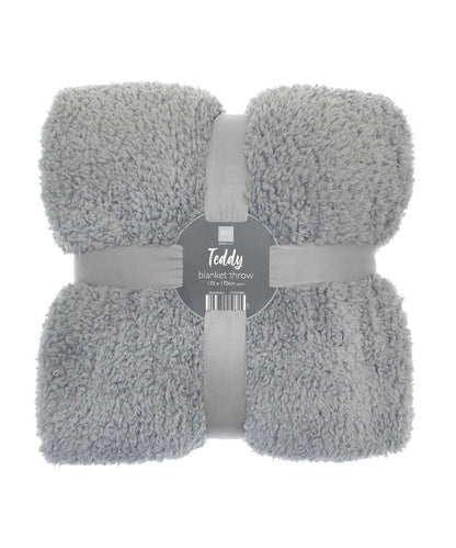 Tryck din logga på Filtar från Ribbon - Anpassa The Ribbon teddybjörn tygpläd i färgen Mellangrå One Size för företag, föreningar och privatpersoner