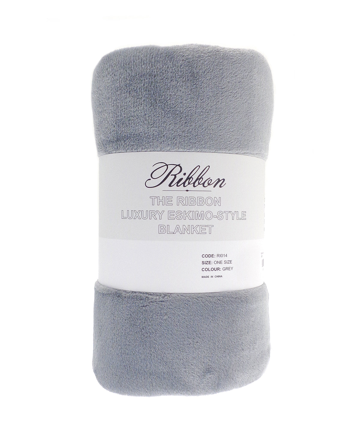 Tryck din logga på Filtar från Ribbon - Anpassa Filt i eskimåstil i färgen Mellangrå One Size för företag, föreningar och privatpersoner