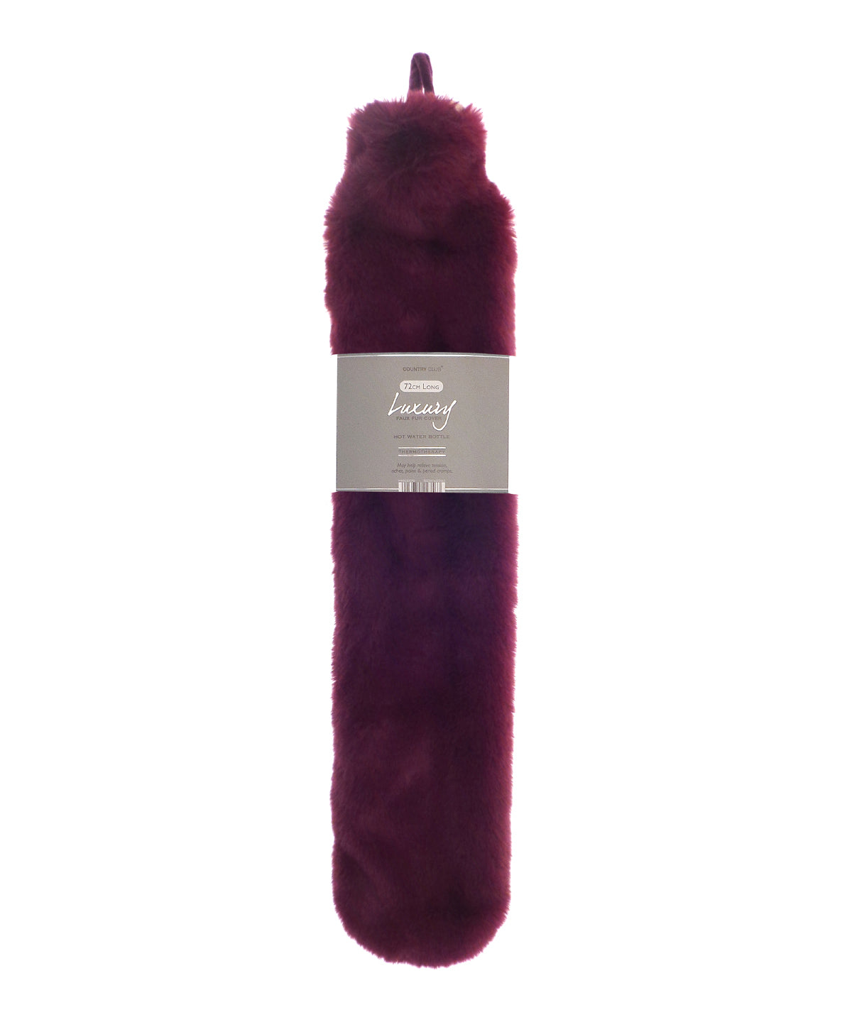 Tryck din logga på Varmvattenflaskor och överdrag från Ribbon - Anpassa Lång varmvattenflaska och överdrag i superlyxig fuskpäls i färgen Burgundy One Size för företag, föreningar och privatpersoner