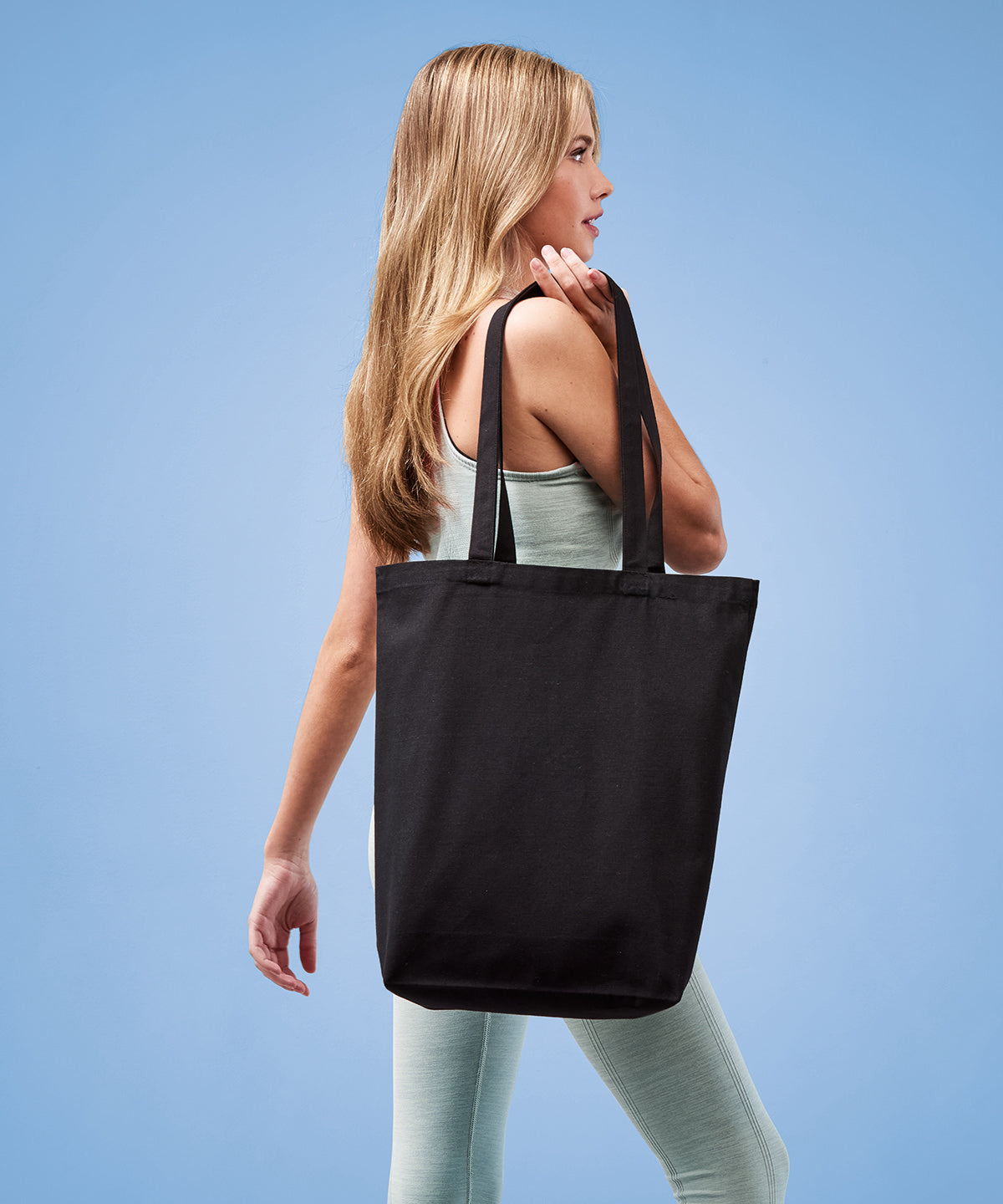 Tryck din logga på Väskor från Nutshell - Anpassa Flat Base Premium Recycled Canvas Shopper i färgen för företag, föreningar och privatpersoner