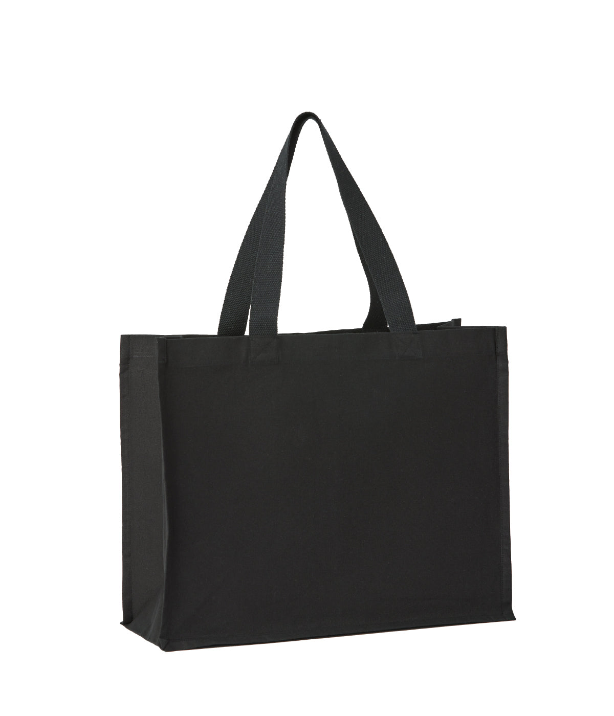 Tryck din logga på Väskor från Nutshell - Anpassa Stand-up Premium Recycled Canvas Shopper i färgen Svart för företag, föreningar och privatpersoner