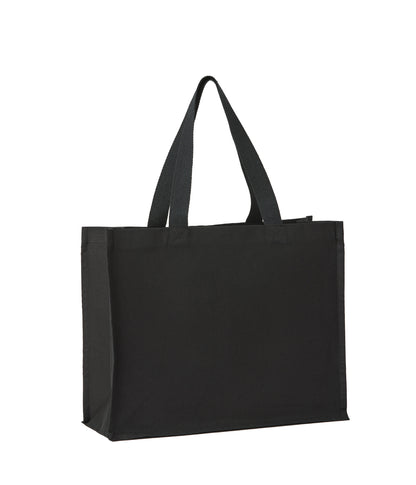 Tryck din logga på Väskor från Nutshell - Anpassa Stand-up Premium Recycled Canvas Shopper i färgen Svart för företag, föreningar och privatpersoner