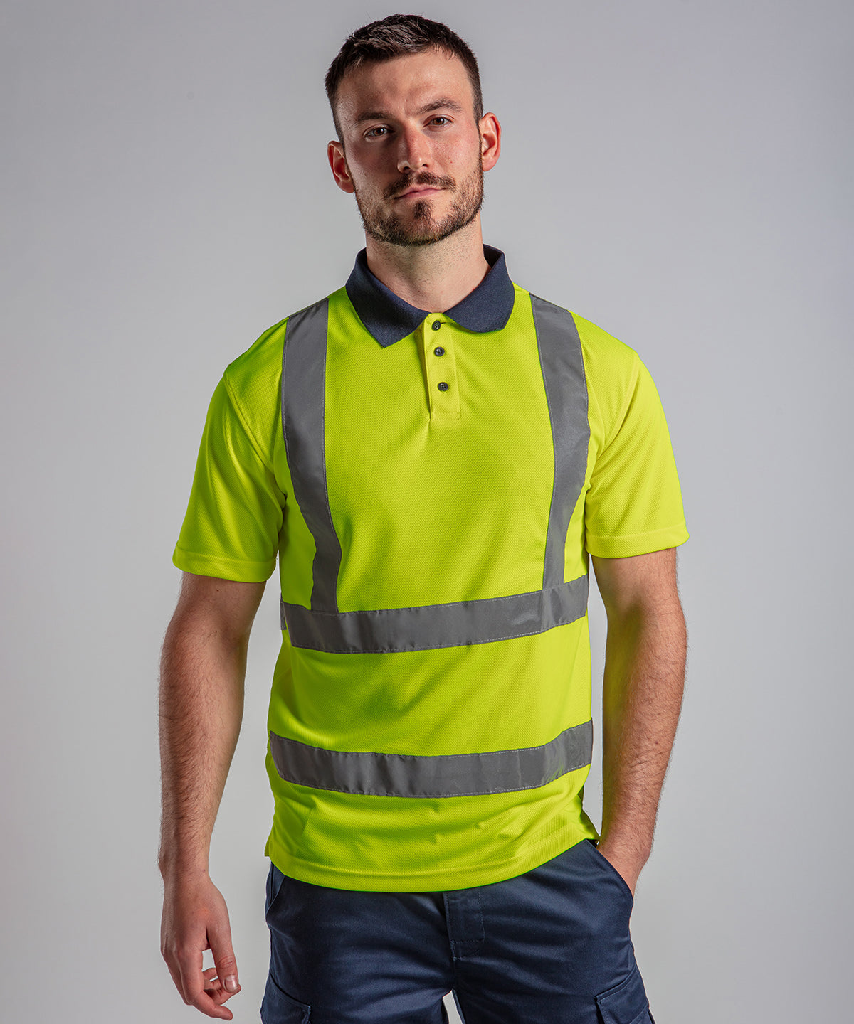 Tryck din logga på Piké från ProRTX High Visibility - Anpassa High Vis Polo i färgen för företag, föreningar och privatpersoner