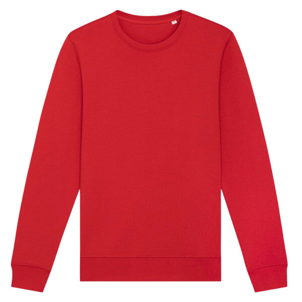 Tryck din logga på Sweatshirts design från Stanley/Stella - Anpassa Stanley/Stella Roller – Klassisk Sweatshirt i 100 % Ekologisk Bomull i färgen Rött för företag, föreningar och privatpersoner