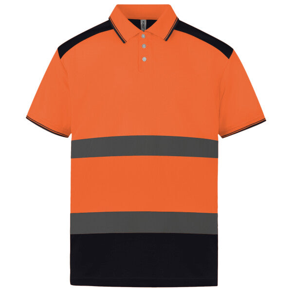 Tryck din logga på från Impala Print Shop - Anpassa YOKO Hi-vis two-tone polo shirt YK104 i färgen Apelsin för företag, föreningar och privatpersoner