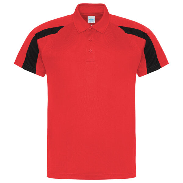Tryck din logga på från Impala Print Shop - Anpassa AWDis Contrast cool polo JC043 i färgen Rött för företag, föreningar och privatpersoner