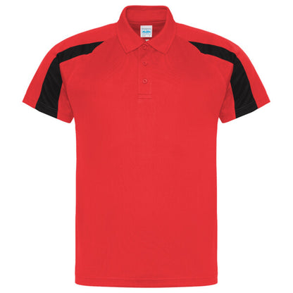 Tryck din logga på från Impala Print Shop - Anpassa AWDis Contrast cool polo JC043 i färgen Rött för företag, föreningar och privatpersoner
