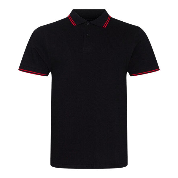 Tryck din logga på från Impala Print Shop - Anpassa AWDis Stretch tipped polo JP003 i färgen Rött för företag, föreningar och privatpersoner