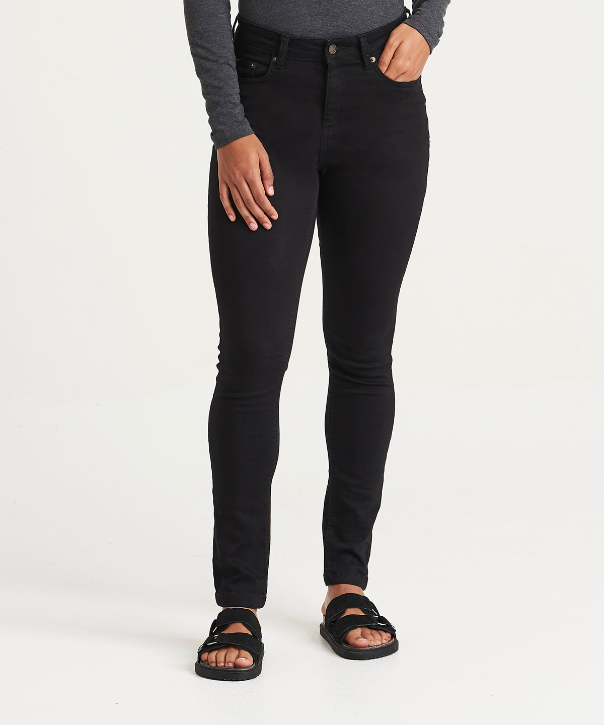 Tryck din logga på Jeans från AWDis So Denim - Anpassa Lara skinny jeans för damer i färgen för företag, föreningar och privatpersoner