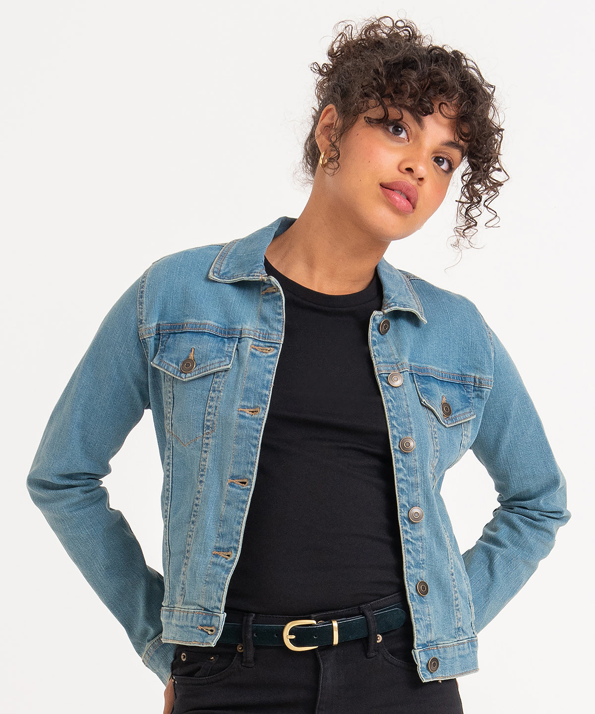 Tryck din logga på Jackor från AWDis So Denim - Anpassa Olivia jeansjacka för damer i färgen för företag, föreningar och privatpersoner