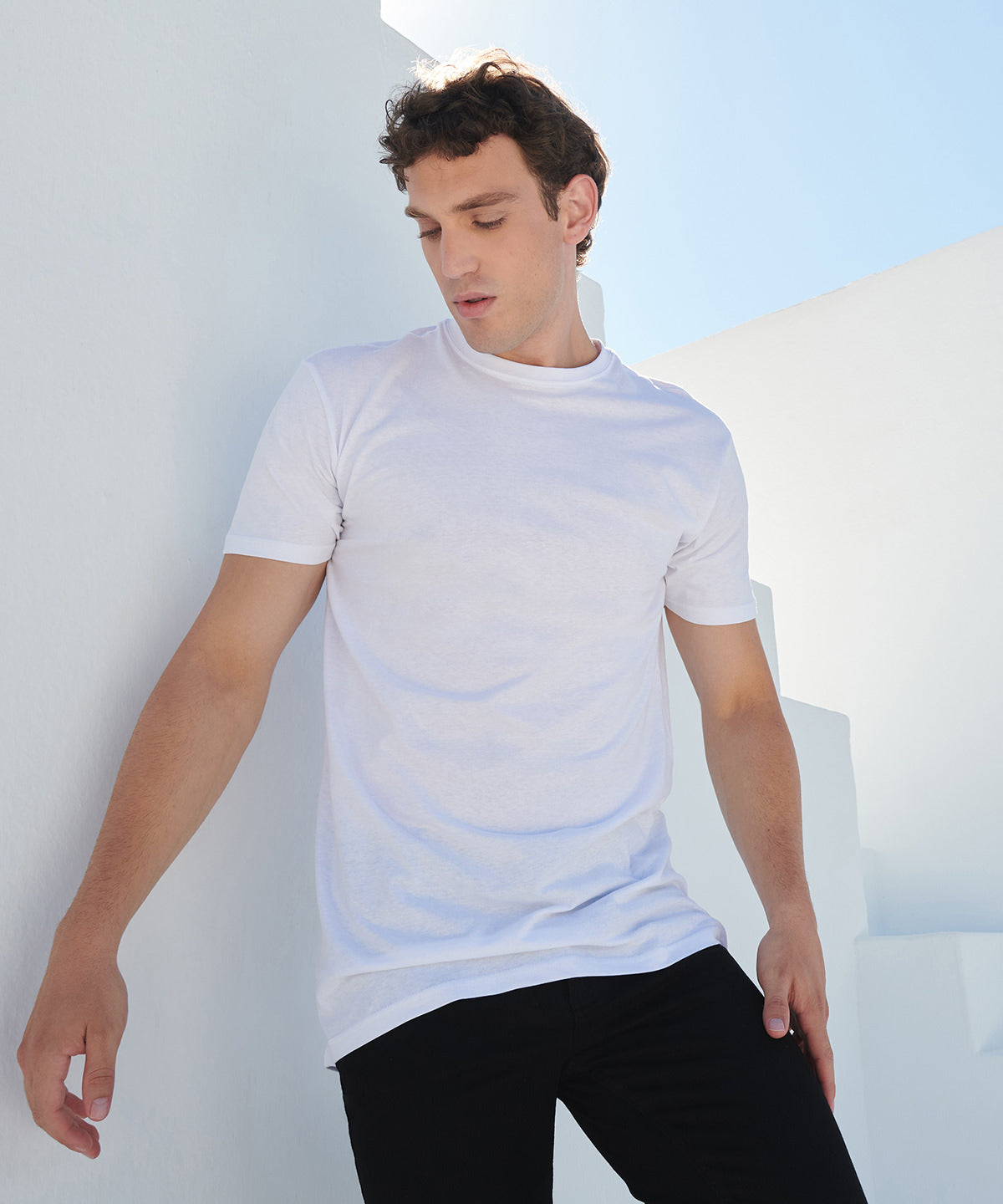 Tryck din logga på T-shirts från SF - Anpassa Extra lång T-shirt med avfasad fåll - Herr i färgen för företag, föreningar och privatpersoner