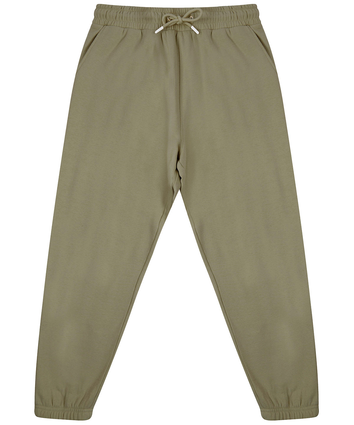 Tryck din logga på Mjukisbyxor från SF - Anpassa Unisex hållbara modejoggers med mudd i färgen Khaki för företag, föreningar och privatpersoner