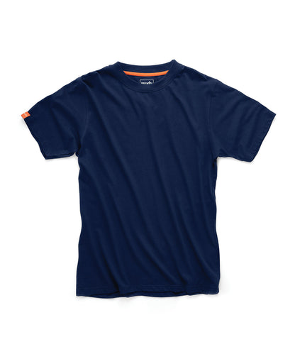 Tryck din logga på T-shirts från Scruffs - Anpassa Eco Worker T-shirt – Herr i färgen Marinblå för företag, föreningar och privatpersoner