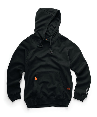 Tryck din logga på Hoodies från Scruffs - Anpassa Eco Worker huvtröja i färgen Svart för företag, föreningar och privatpersoner