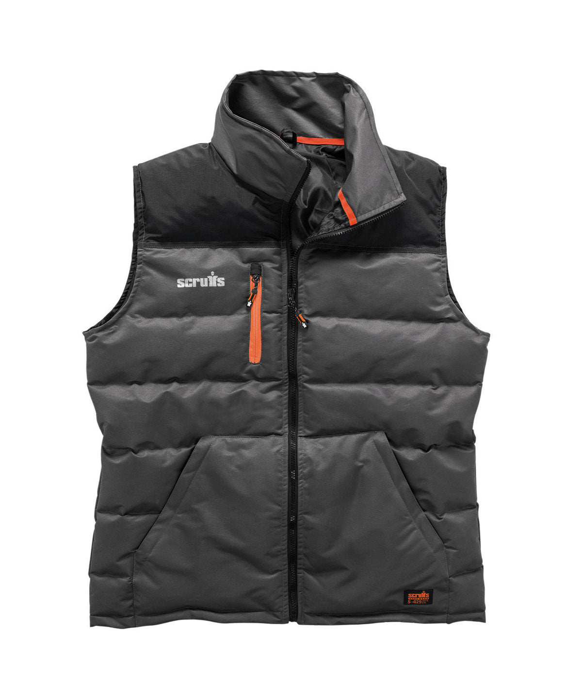 Tryck din logga på Termovästar från Scruffs - Anpassa Bodywarmer för arbetare i färgen Mörkgrå för företag, föreningar och privatpersoner